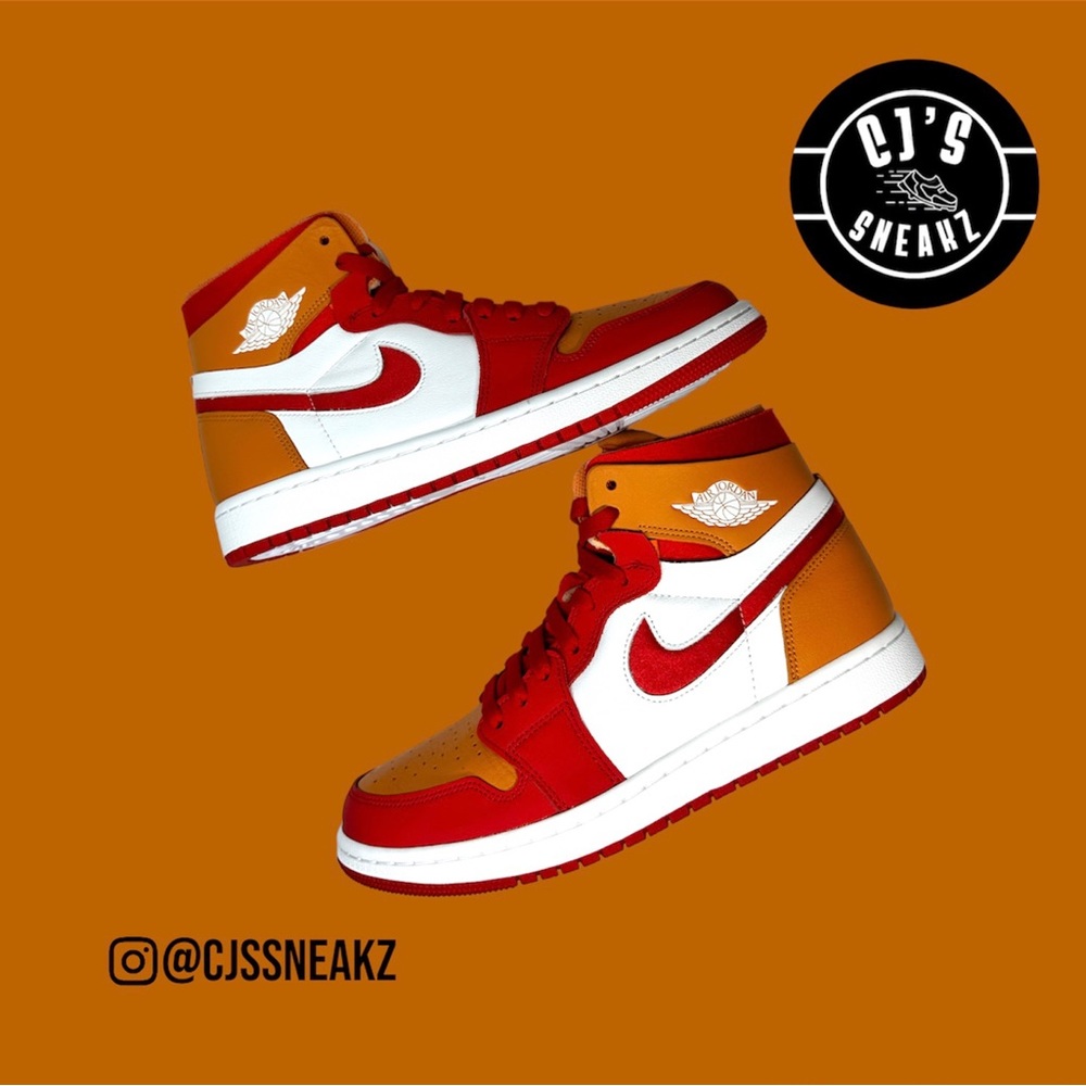 Women’s Authentic Air Jordan Retro 1 Zoom Comfort ‘Fire Red Hot Curry’’ - 9.5